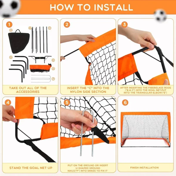 1pcs Portable Soccer Goals for Backyard Indoor and Outdoor Pop Up Soccer Goals Foldable Mobile Training Football Net - Image 4