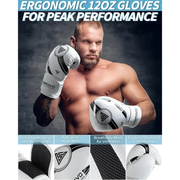 4ft PU Heavy Punching Bag Set with 12oz Gloves Handwraps Skipping Rope Grip Strengthener MMA Boxing Kickboxing Training Home Gym - Image 2