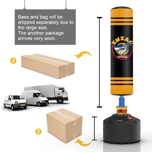 Punching Bag with Stand Adult Freestanding Heavy Boxing Bag with Suction Cup Base for Adult Youth, Men Stand Kickboxing Bag - Image 6