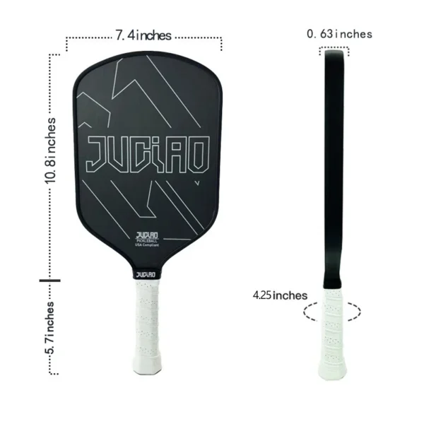 Pickleball Paddle Carbon Surface with High Grit & Spin USAPA Compliant Enhanced Power Sweet Spot T700 Raw Carbon Fiber Paddle - Image 2