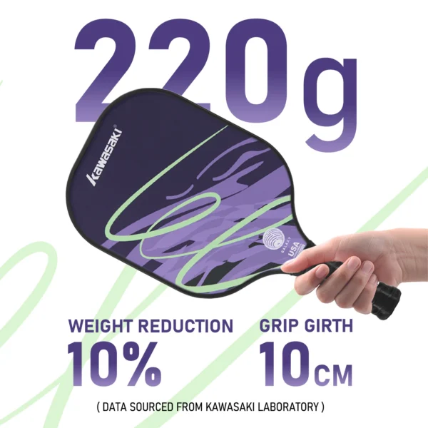 Kawasaki Pickleball Paddle Durable PP Honeycomb Core Fiberglass Surface Pickle Ball For Men Women Beginners - Image 5