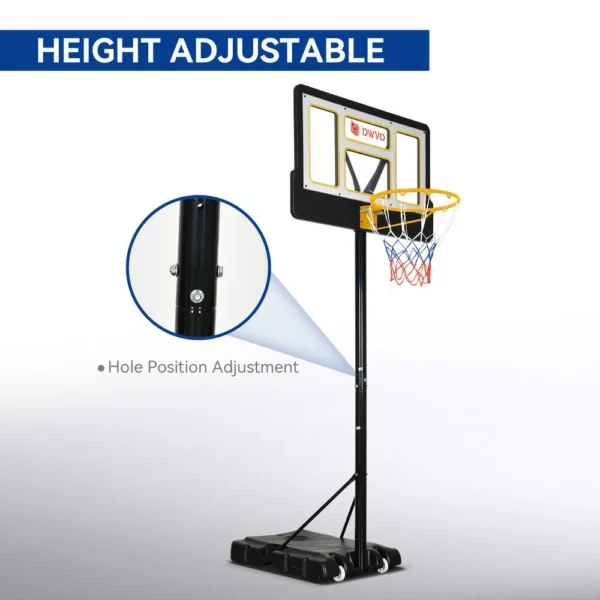 Portable Basketball Hoop with Wheel Basketball Goals 4.4-10 FT Height Adjustable - Image 6