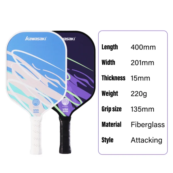 Kawasaki Pickleball Paddle Durable PP Honeycomb Core Fiberglass Surface Pickle Ball For Men Women Beginners - Image 2