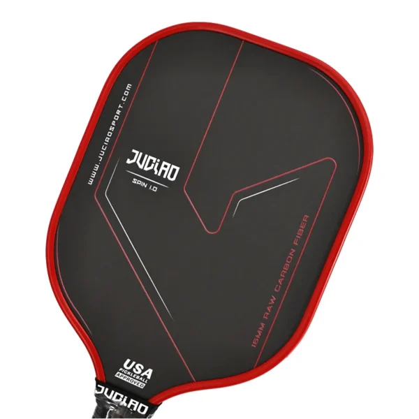 JUCIAO Thermoformed Unibody T700 Raw Carbon Fiber USAPA Approved Pickleball Paddle Spin Textured Surface With Foam Edge - Image 4