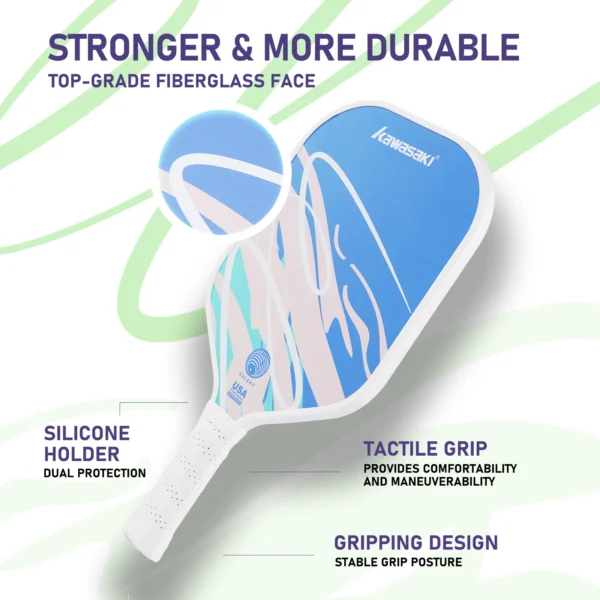 Kawasaki Pickleball Paddle Durable PP Honeycomb Core Fiberglass Surface Pickle Ball For Men Women Beginners - Image 3