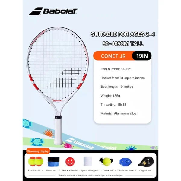 Original Babolat Tennis Racket for Children 2-12 Years Old Tennis Racquet Kids Light Training Racket - Image 2