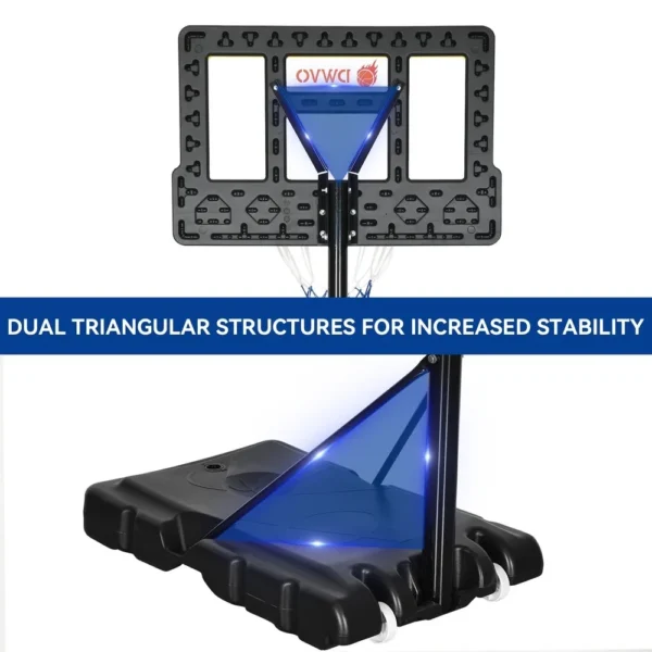 Portable Basketball Hoop with Wheel Basketball Goals 4.4-10 FT Height Adjustable - Image 4