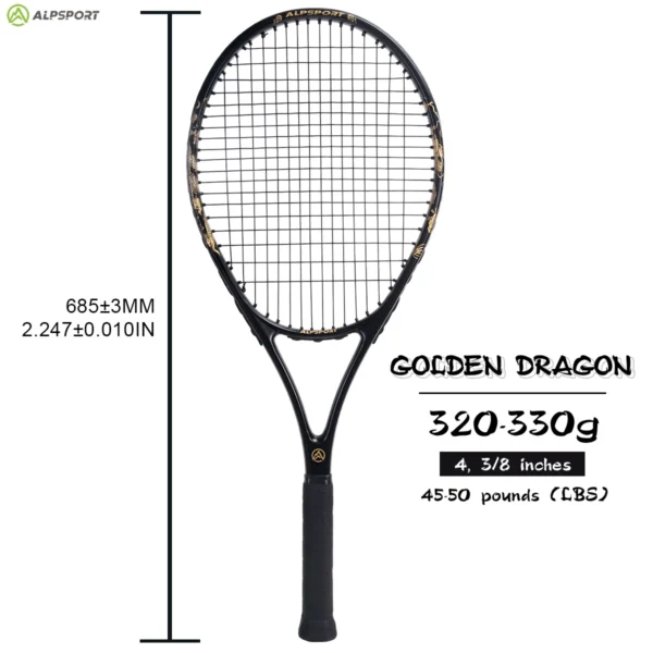 ALPSPORT JL T800 Carbon Fiber Tennis Racket 18K, Professional Training Racket with Bag & Adjustable Strap (Men & Women) - Image 3