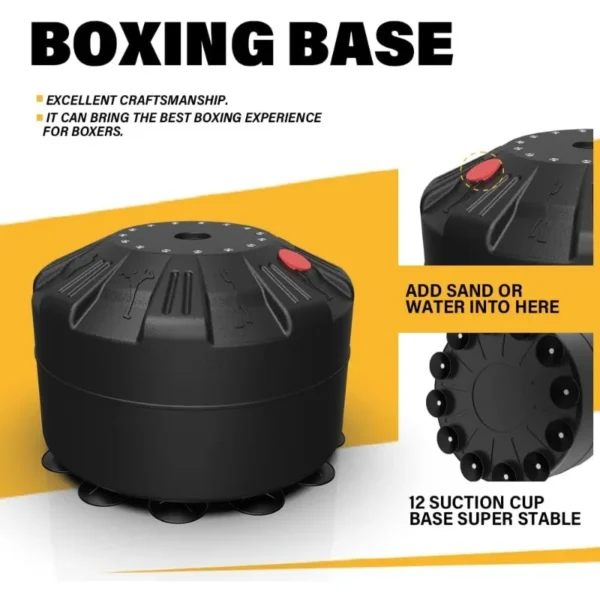 Punching Bag with Stand Adult Freestanding Heavy Boxing Bag with Suction Cup Base for Adult Youth, Men Stand Kickboxing Bag - Image 3