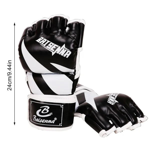 Unisex MMA Gloves PU Leather 3cm Thickened Sandbag Training Gloves Wear Resistant Fingerless for Boxing Kickboxing Muay Thai MMA - Image 3