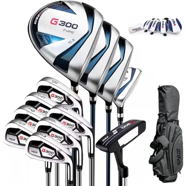 Men's G300 Type 9/12 Pieces Complete Golf Club Set - Titanium #1 Driver, Draw-Biased Hybrid, High-Strength