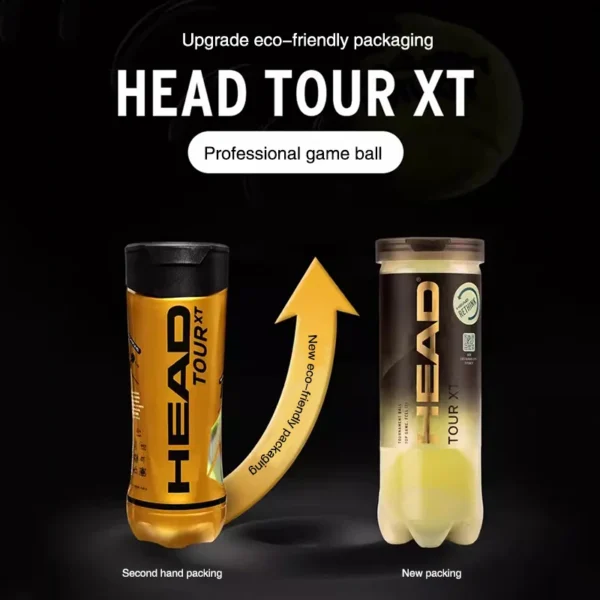 HEAD Professional Tennis Balls Competition Training Tennis Balls High Elastic Resistance TOUR XT Tennis Ball 3 Pieces Per Can - Image 3