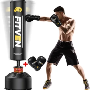 Freestanding Punching Bag with Boxing Gloves Heavy Boxing Bag with Suction Cup Base for Adult Kids - Men Stand Kickboxing Bag