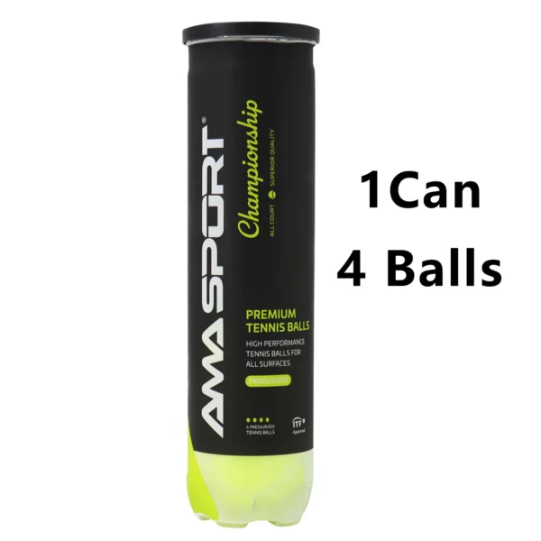 AMASPORT Championship Pressurized Tennis Balls 4 Balls/can Great for Training,Practice,Regular Duty Felt Pressurized Tennis Ball - Image 2