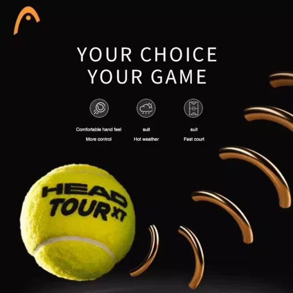 HEAD Professional Tennis Balls Competition Training Tennis Balls High Elastic Resistance TOUR XT Tennis Ball 3 Pieces Per Can - Image 4